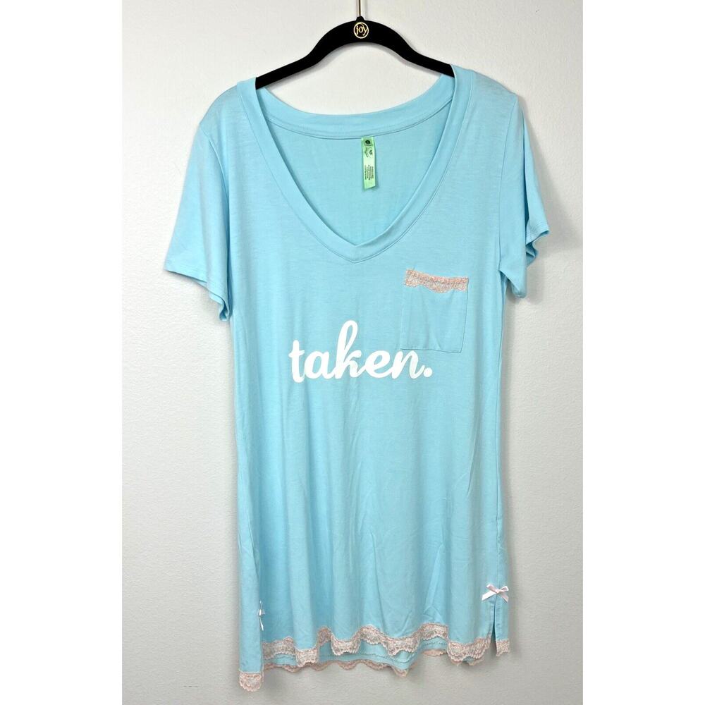 Honeydew Baby Blue Nightgown Knee Length Cap Sleeve Lace Trim Medium TAKEN